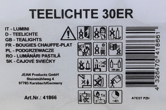 Telys 30 stk - Hvite Telys til Hjemmet