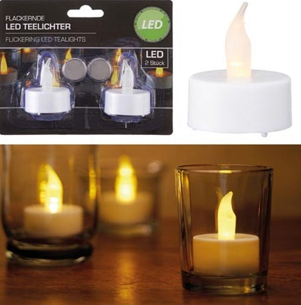 LED Telys 2 stk med Batterier 4x3cm