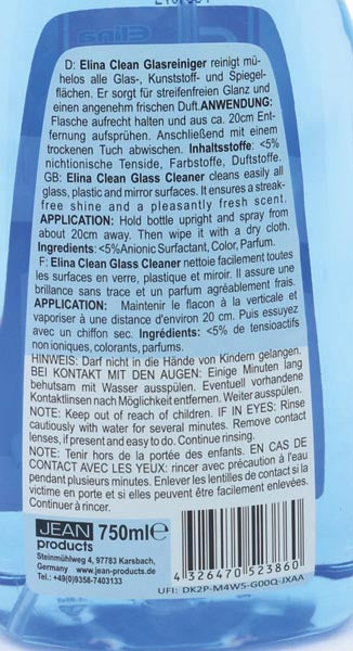 Elina Clean Glassrengjøring 750ml