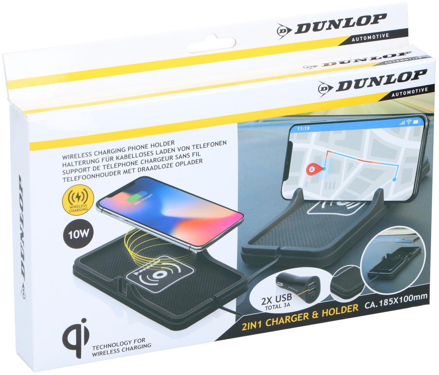 Dunlop Trådløs Mobillader for Bil