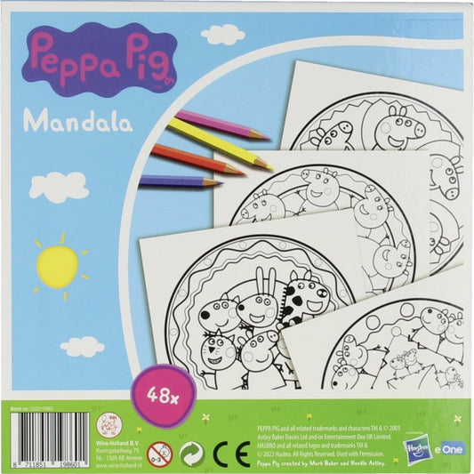Peppa Gris Fargeleggingsbok Mandala 18,8x17,8cm