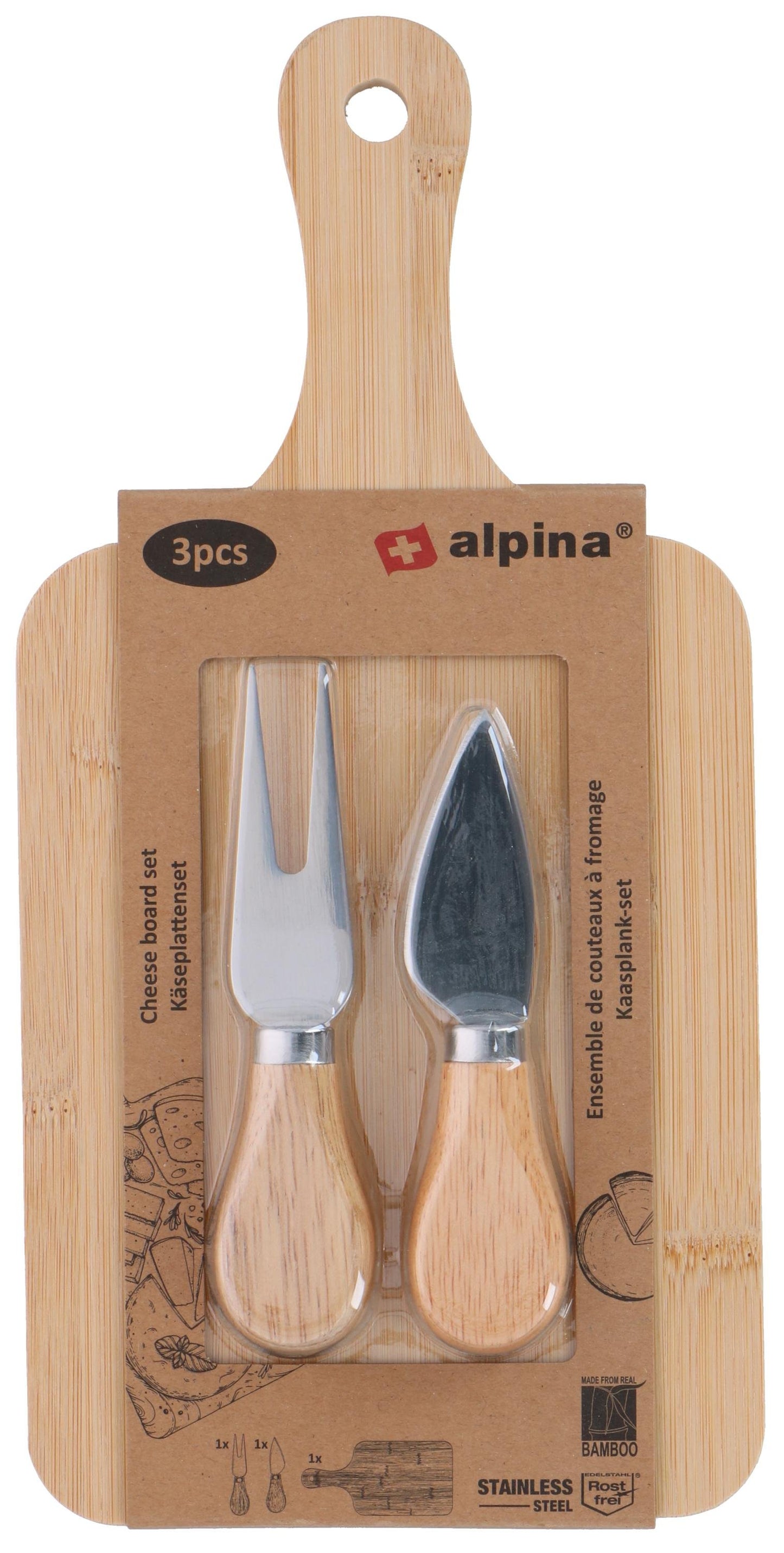 Ostebrett i tre, sett i 3 deler