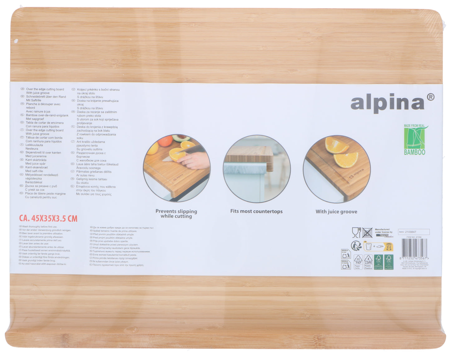 Alpina Skjærefjøl med kant 45x33x3,5cm