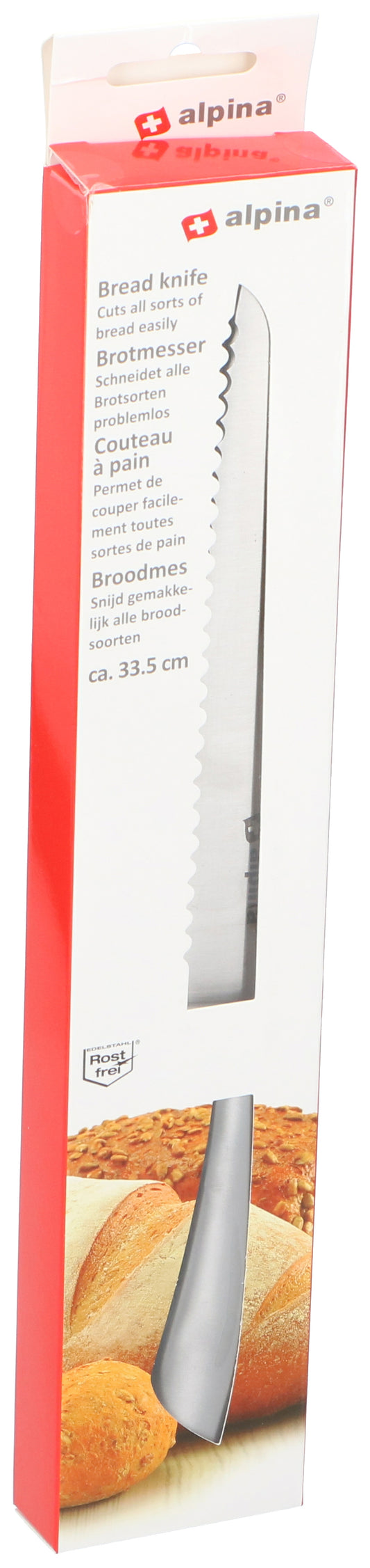 Brødkniv i rustfritt stål 33,5cm
