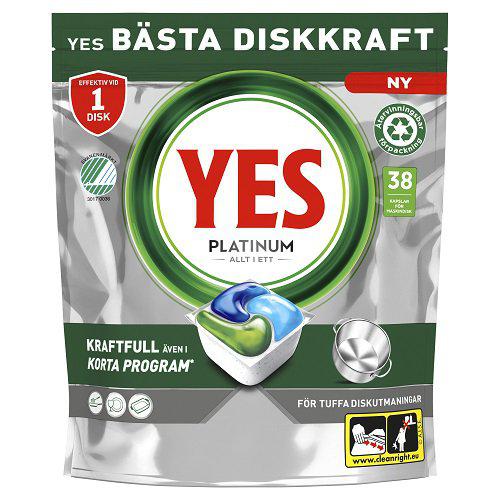 YES Oppvasktabletter Platinum, 38pk
