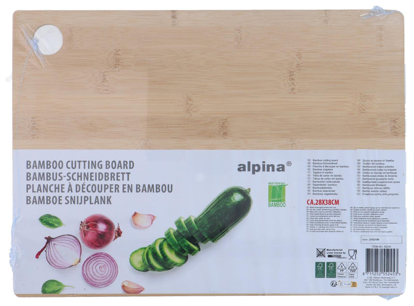Skjærebrett i bambus, 38x28cm