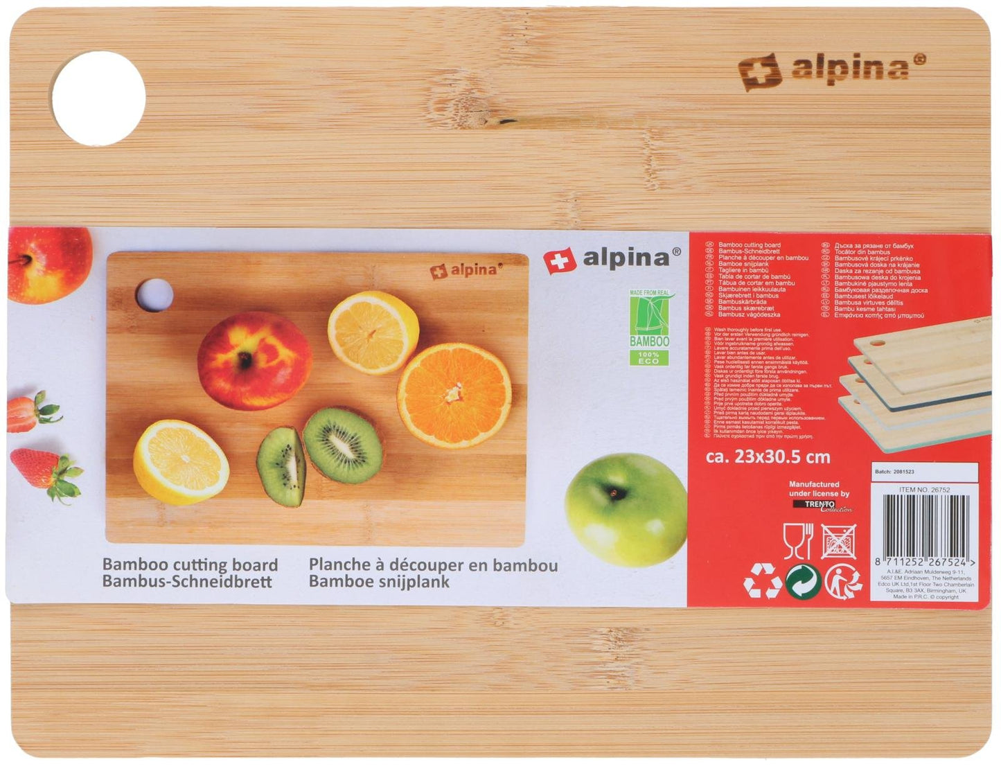 Skjærebrett i bambus, 30x23cm