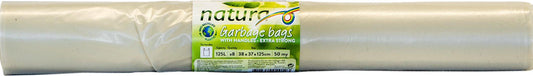 Natura Søppelsekker 125L 50my med Håndtak 8 stk - 100% Resirkulert Plast