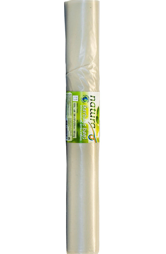Natura Søppelsekker 125L 50my med Håndtak 8 stk - 100% Resirkulert Plast