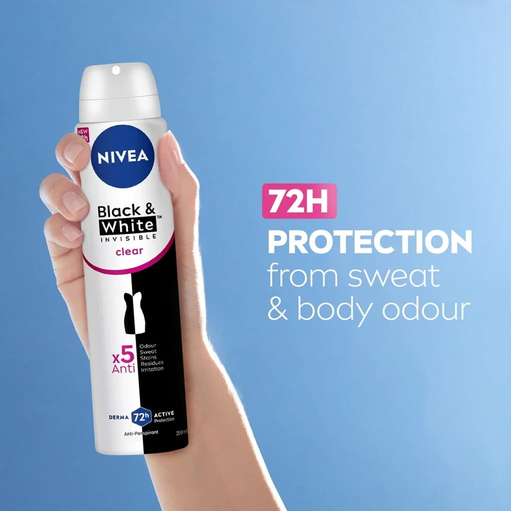Nivea Deo Spray Black&White Clear, 250ml