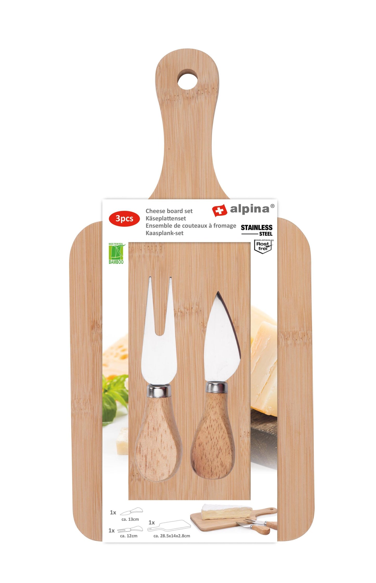 Ostebrett i tre, sett i 3 deler