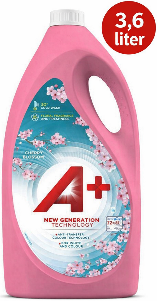 A+ 3,6l Flytende Vaskemiddel Cherry Blossom