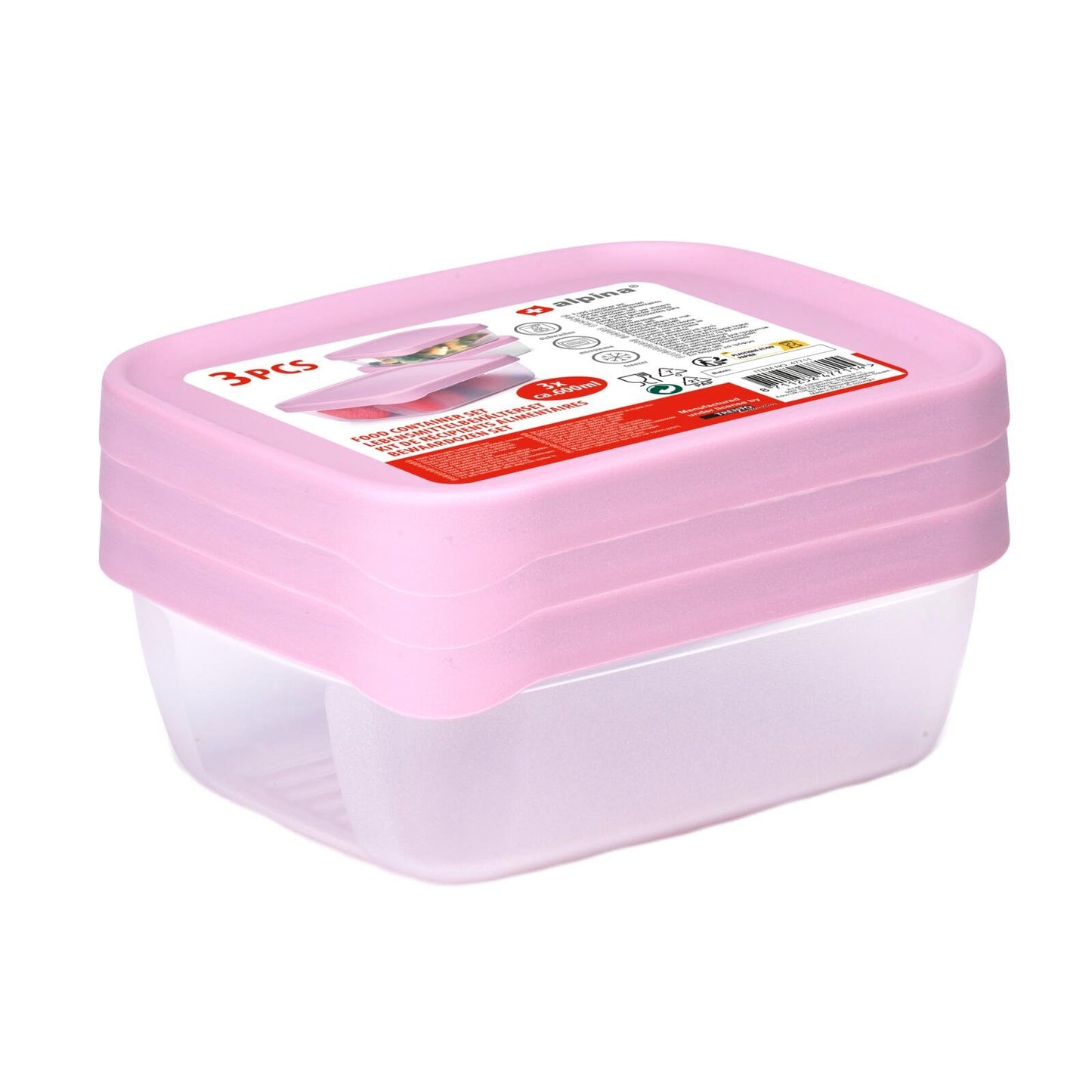 Oppbevaringsbokser mat, 3pk 600ml