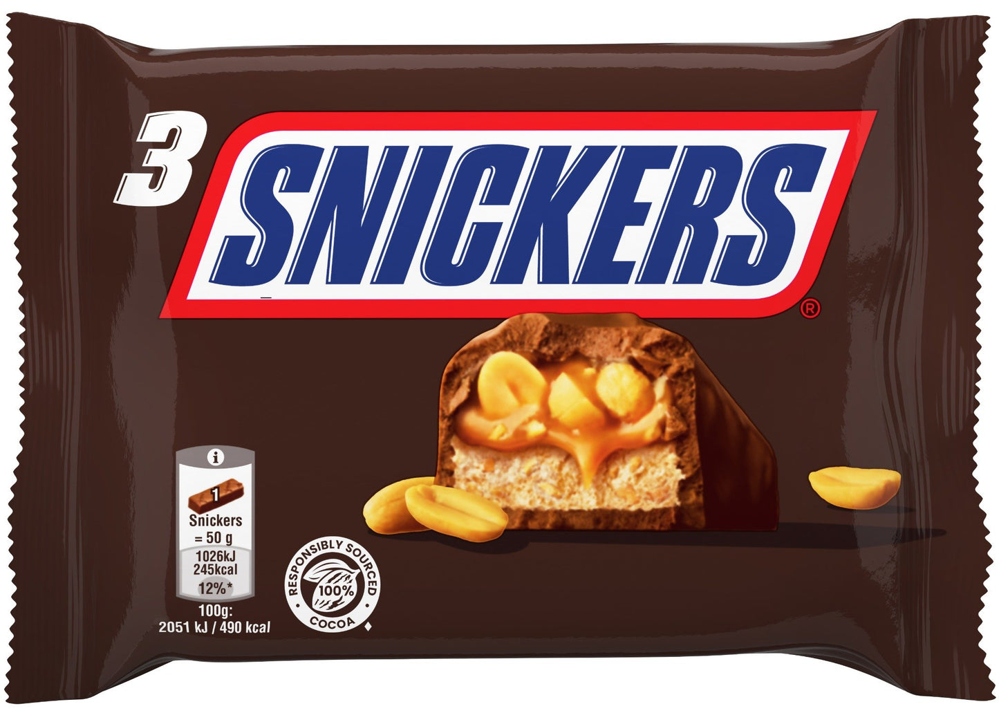 Snickers Sjokolade 3 x 50g