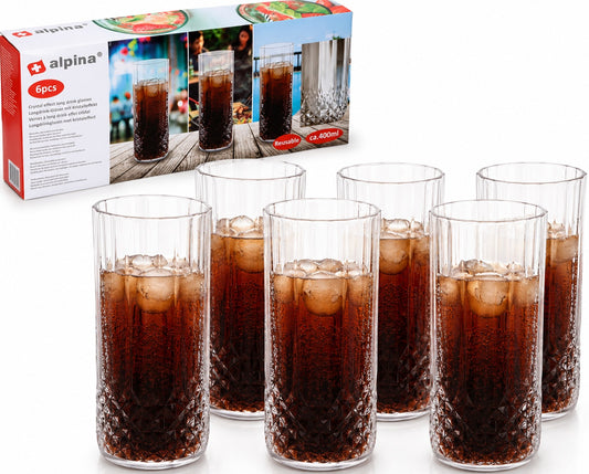 Knusfrie Longdrinkglass med Krystalleffekt 6-pack 400ml
