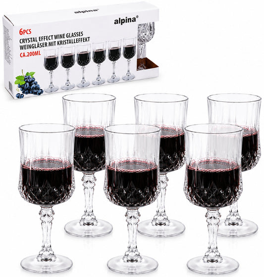 Knusfrie Vinglass med Krystalleffekt 6-pack 200ml