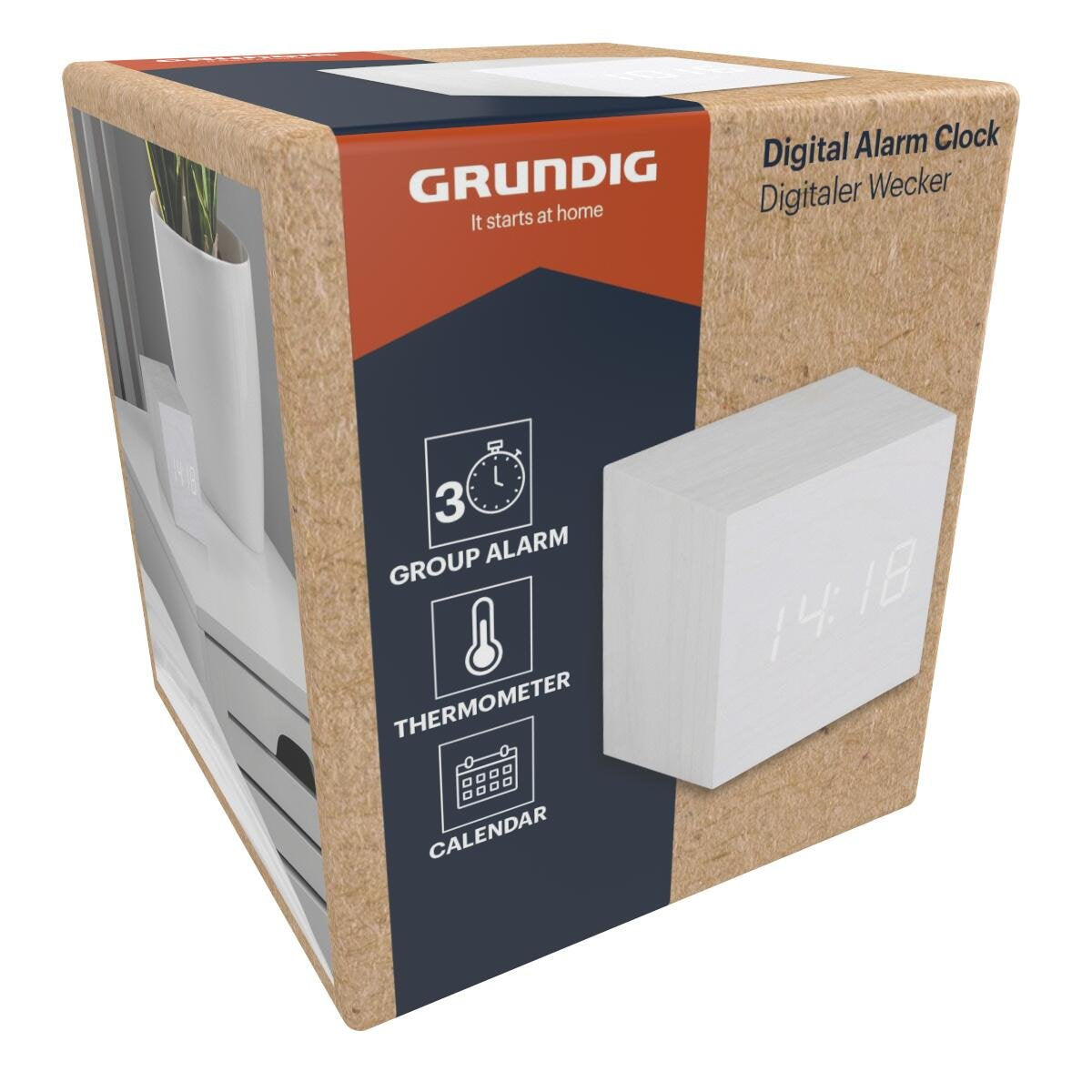 Grundig Kompakt Vekkerklokke Hvit