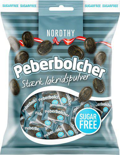 Nordthy Sterke Pepperdrops Sukkerfri 125g