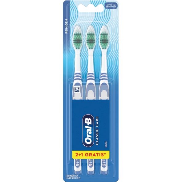 Oral-B Tannbørster Classic Care Medium, 3stk