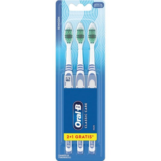Oral-B Tannbørster Classic Care Medium, 3stk