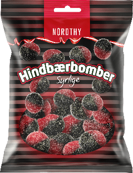 Nordthy Syrlige Bringebærbomber Med Lakritssmak, 170g