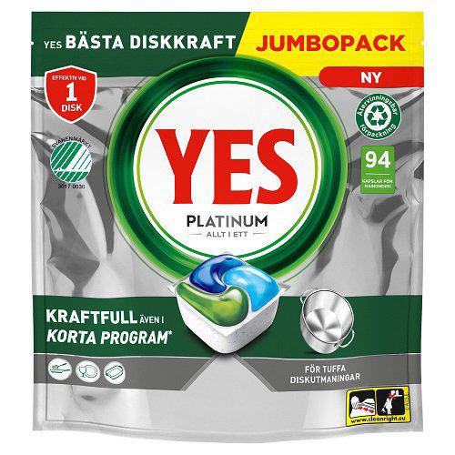 YES Oppvasktabletter Platinum, 94pk