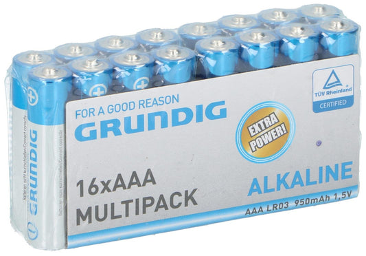Grundig AAA batterier, 16stk