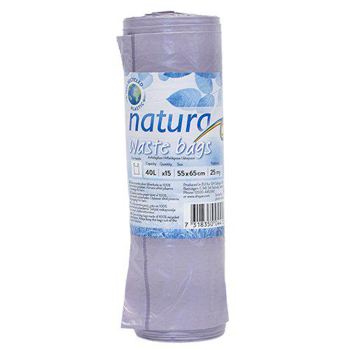 Natura Søppelposer Lilla, 40l 25 my, 15stk