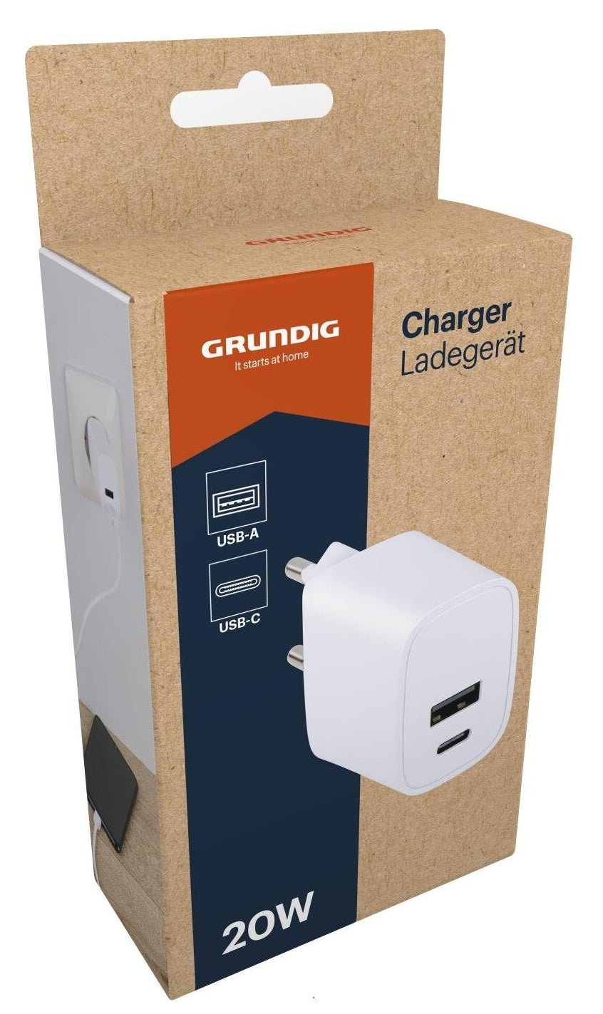 Grundig lader 20W, USB A+C