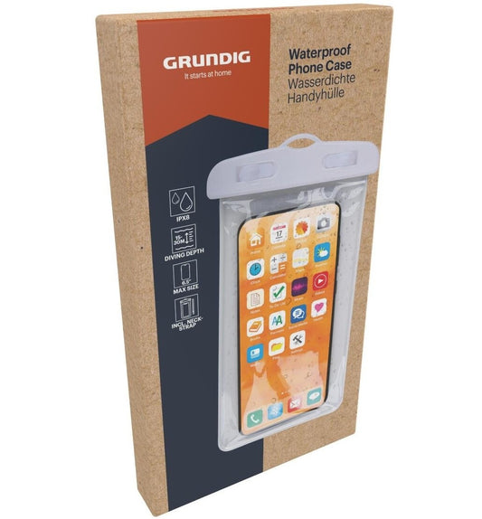 Vanntett Mobiletui fra Grundig Hvit