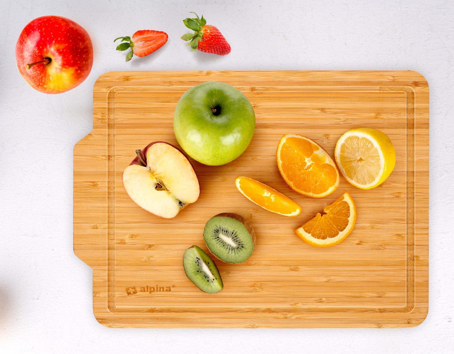 Skjærebrett i bambus med renne, 36x26cm