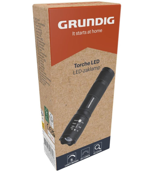 Grundig LED lommelykt 80lm, 13cm